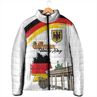 German Unity Day Padded Jacket Deutschland-Brandenburg Gate with Map