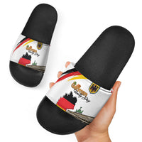 German Unity Day Slide Sandals Deutschland-Brandenburg Gate with Map