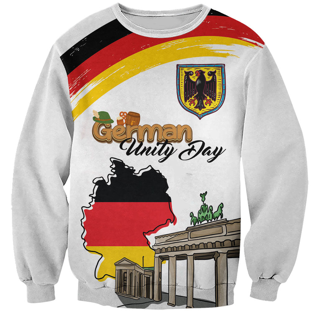 German Unity Day Sweatshirt Deutschland-Brandenburg Gate with Map