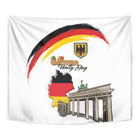 German Unity Day Tapestry Deutschland-Brandenburg Gate with Map