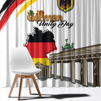 German Unity Day Window Curtain Deutschland-Brandenburg Gate with Map