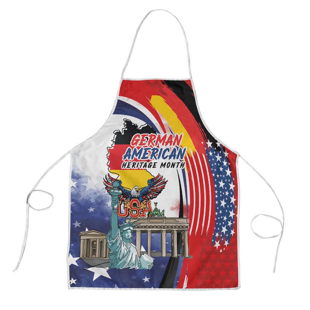 German American Heritage Month Apron USA Bald Eagle with Brandenburg Gate