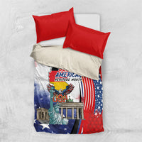 German American Heritage Month Bedding Set USA Bald Eagle with Brandenburg Gate