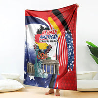 German American Heritage Month Blanket USA Bald Eagle with Brandenburg Gate