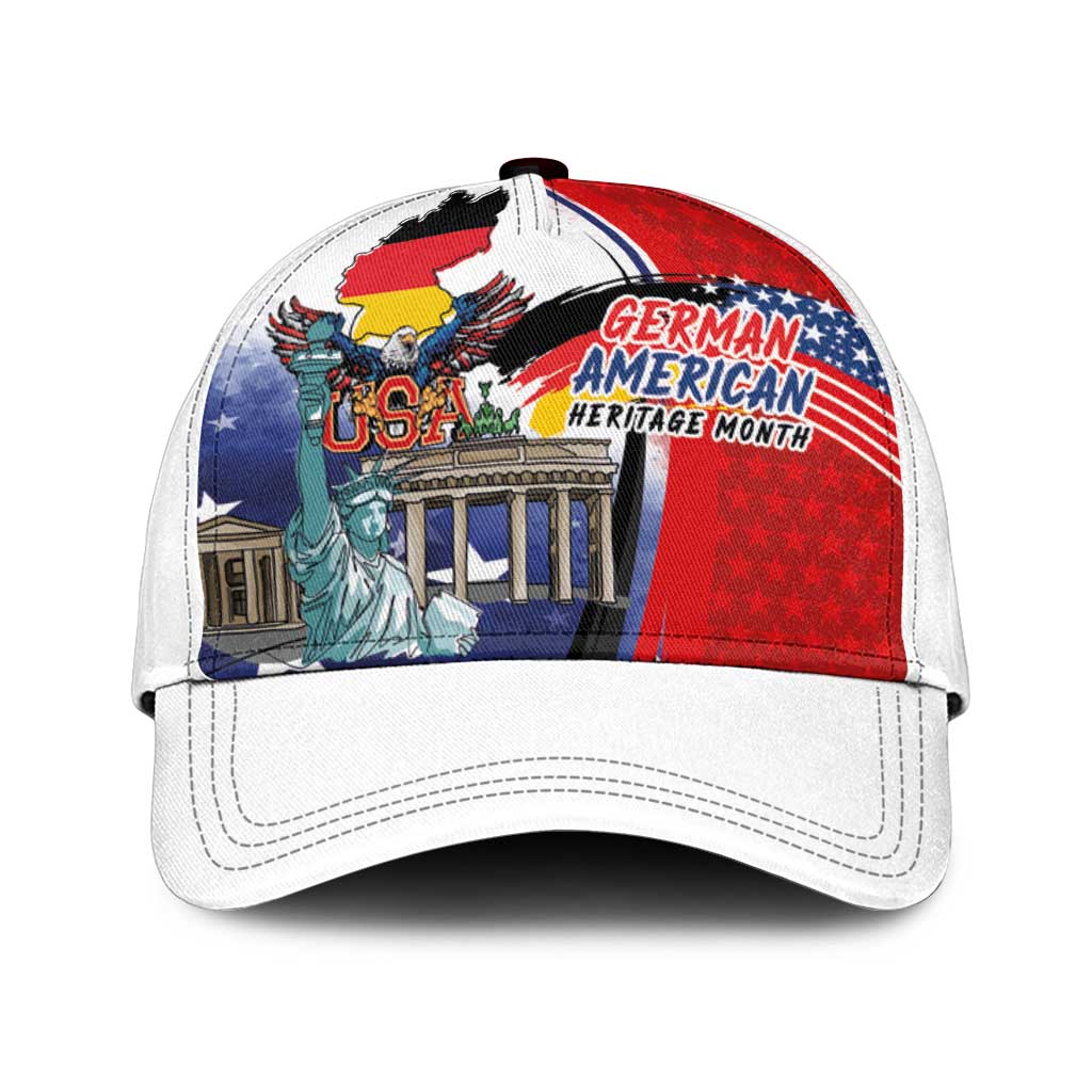 German American Heritage Month Classic Cap USA Bald Eagle with Brandenburg Gate