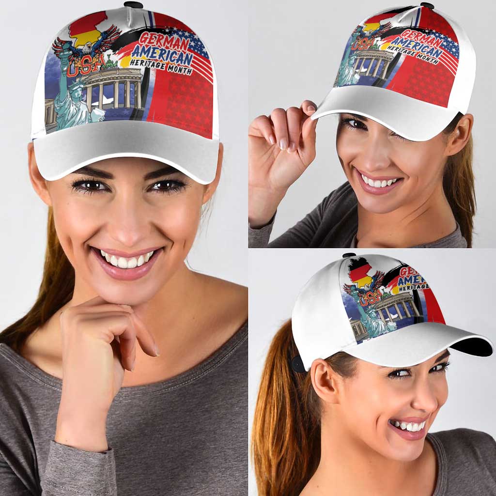 German American Heritage Month Classic Cap USA Bald Eagle with Brandenburg Gate