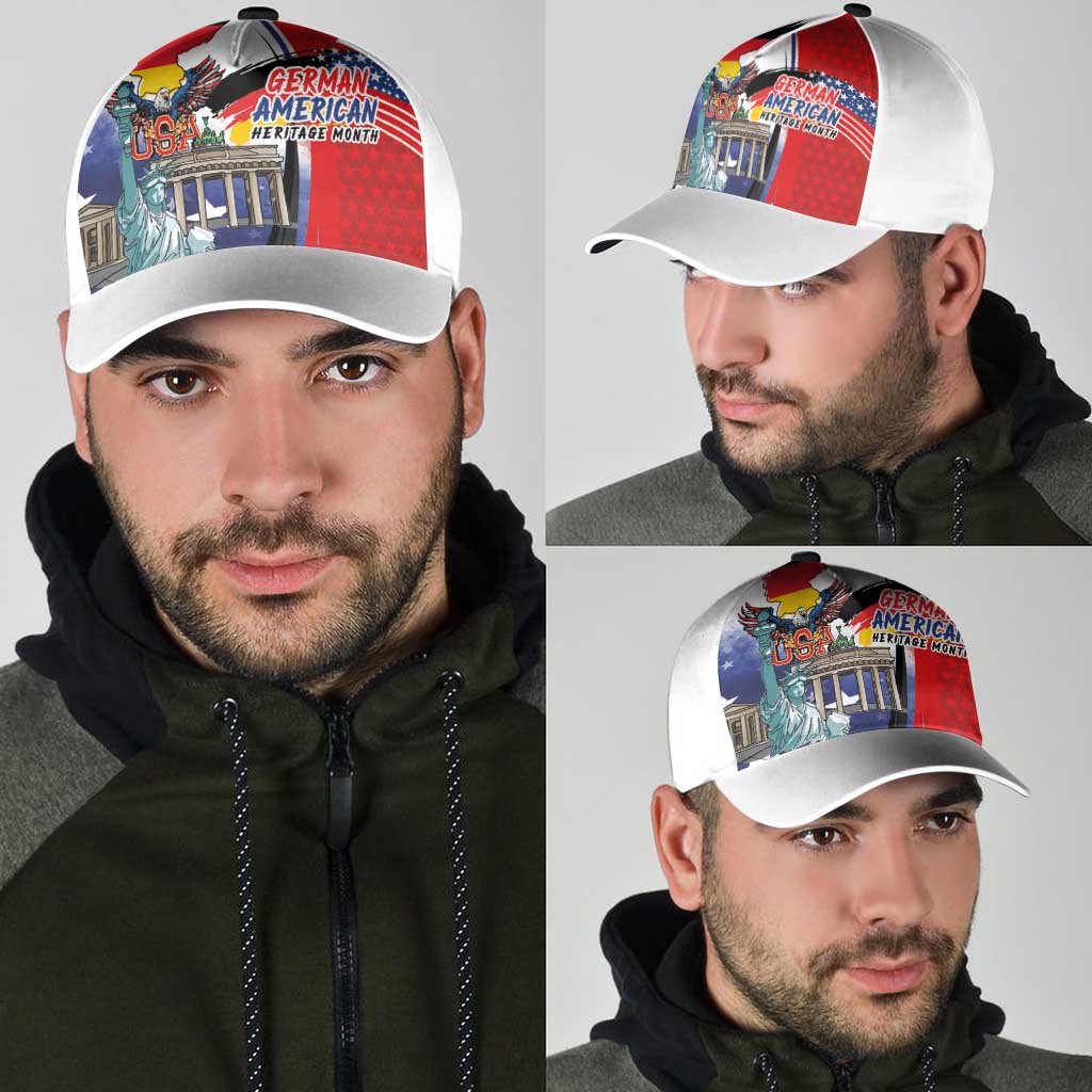 German American Heritage Month Classic Cap USA Bald Eagle with Brandenburg Gate