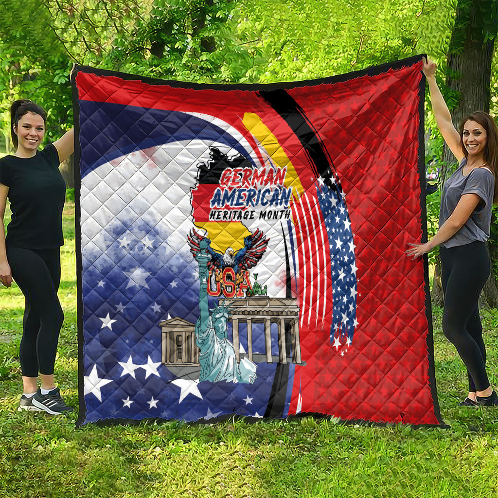 German American Heritage Month Quilt USA Bald Eagle with Brandenburg Gate