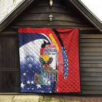 German American Heritage Month Quilt USA Bald Eagle with Brandenburg Gate
