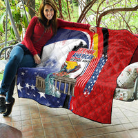 German American Heritage Month Quilt USA Bald Eagle with Brandenburg Gate