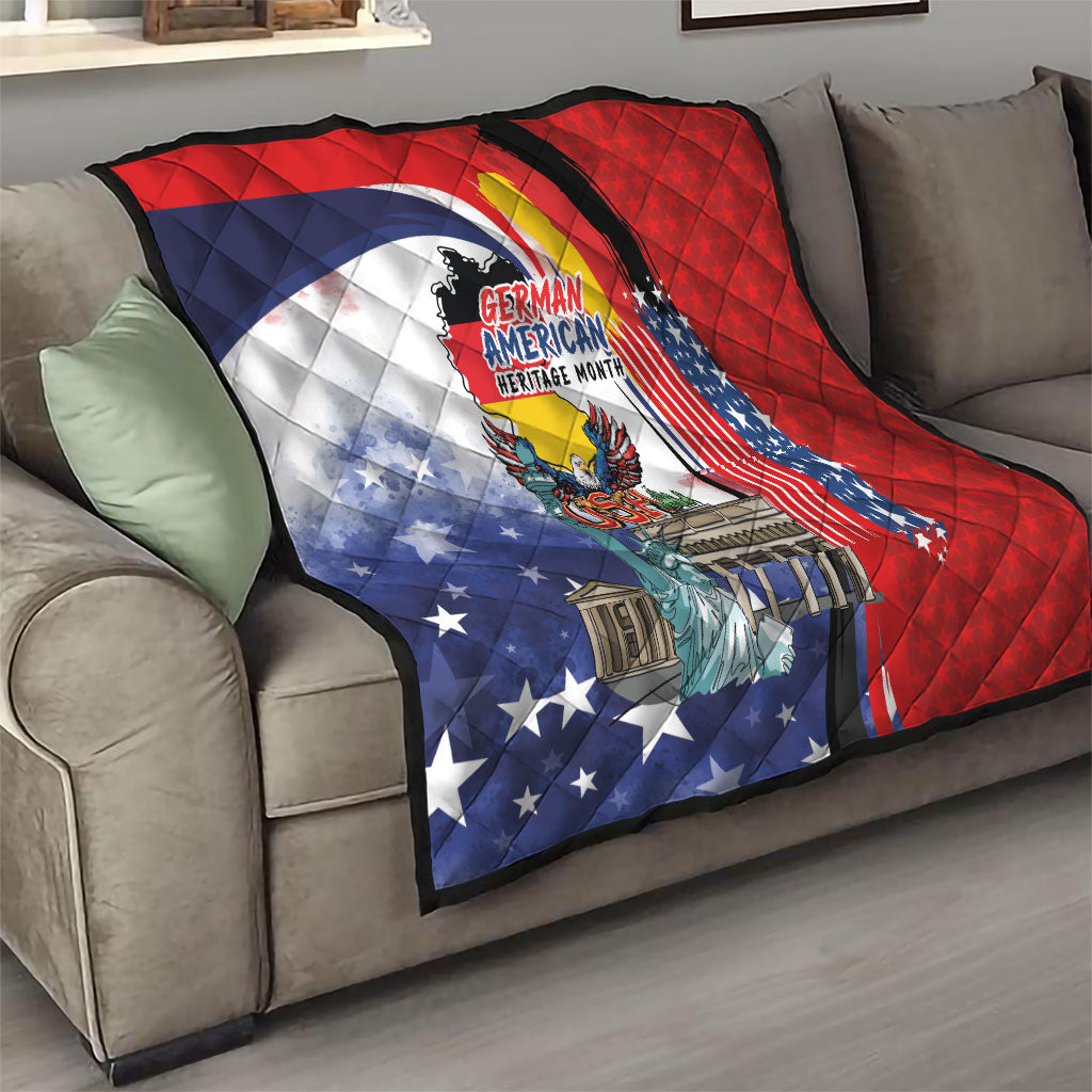 German American Heritage Month Quilt USA Bald Eagle with Brandenburg Gate