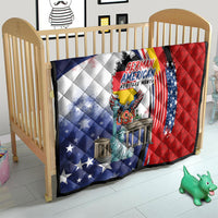German American Heritage Month Quilt USA Bald Eagle with Brandenburg Gate