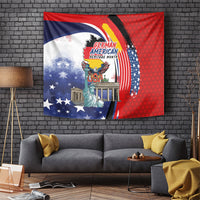 German American Heritage Month Tapestry USA Bald Eagle with Brandenburg Gate
