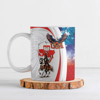 Polish American Heritage Month Ceramic Mug Winged Hussar with USA Bald Eagle