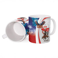Polish American Heritage Month Ceramic Mug Winged Hussar with USA Bald Eagle