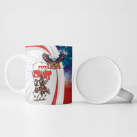 Polish American Heritage Month Ceramic Mug Winged Hussar with USA Bald Eagle