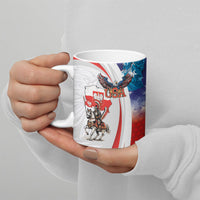 Polish American Heritage Month Ceramic Mug Winged Hussar with USA Bald Eagle