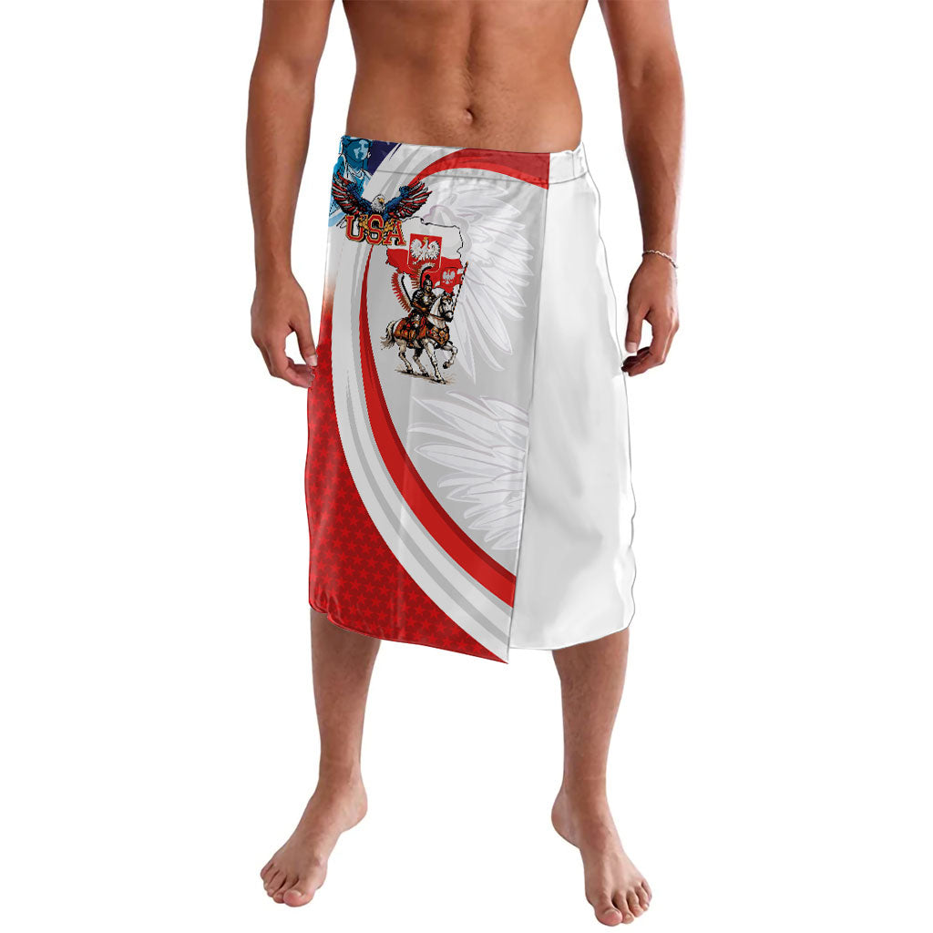Polish American Heritage Month Lavalava Winged Hussar with USA Bald Eagle