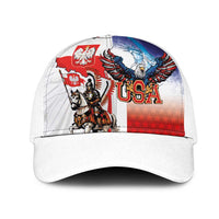 Polish American Heritage Month Mesh Trucker Cap Winged Hussar with USA Bald Eagle