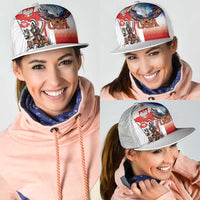 Polish American Heritage Month Mesh Trucker Cap Winged Hussar with USA Bald Eagle
