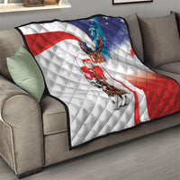 Polish American Heritage Month Quilt Winged Hussar with USA Bald Eagle