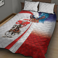 Polish American Heritage Month Quilt Bed Set Winged Hussar with USA Bald Eagle