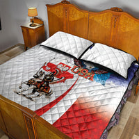 Polish American Heritage Month Quilt Bed Set Winged Hussar with USA Bald Eagle