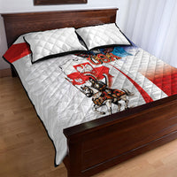 Polish American Heritage Month Quilt Bed Set Winged Hussar with USA Bald Eagle