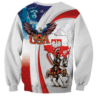 Polish American Heritage Month Sweatshirt Winged Hussar with USA Bald Eagle