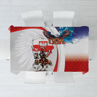Polish American Heritage Month Tablecloth Winged Hussar with USA Bald Eagle