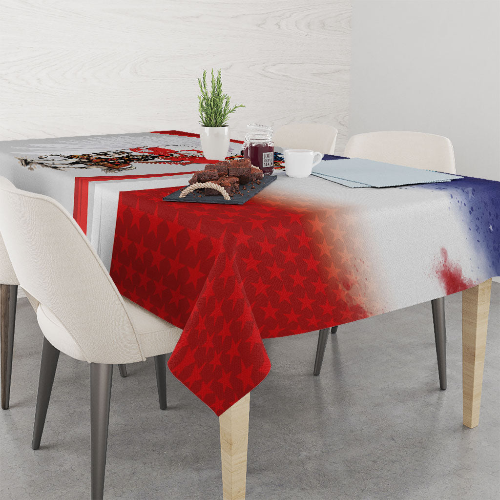 Polish American Heritage Month Tablecloth Winged Hussar with USA Bald Eagle
