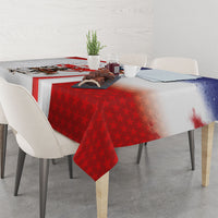 Polish American Heritage Month Tablecloth Winged Hussar with USA Bald Eagle