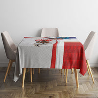 Polish American Heritage Month Tablecloth Winged Hussar with USA Bald Eagle