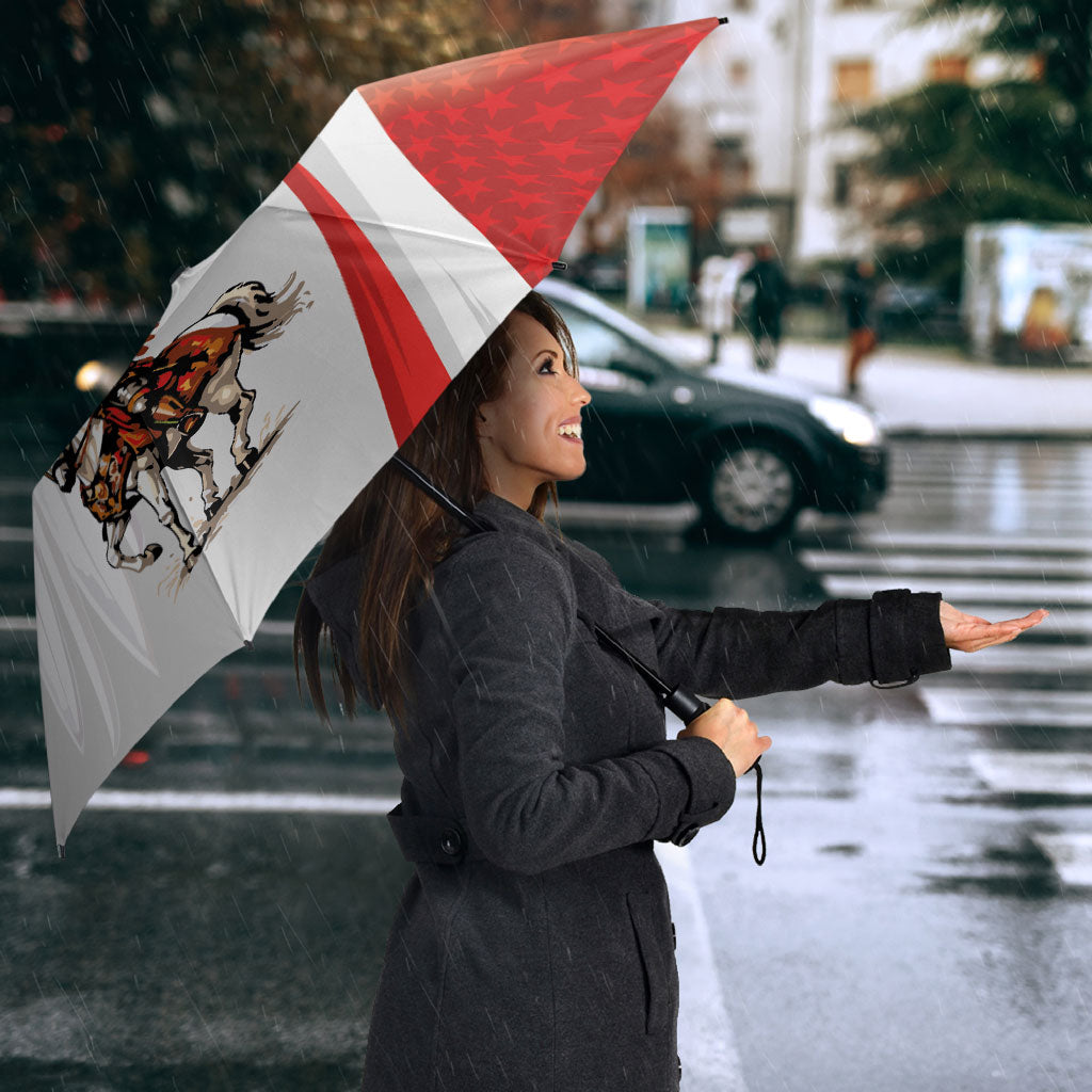 Polish American Heritage Month Umbrella Winged Hussar with USA Bald Eagle
