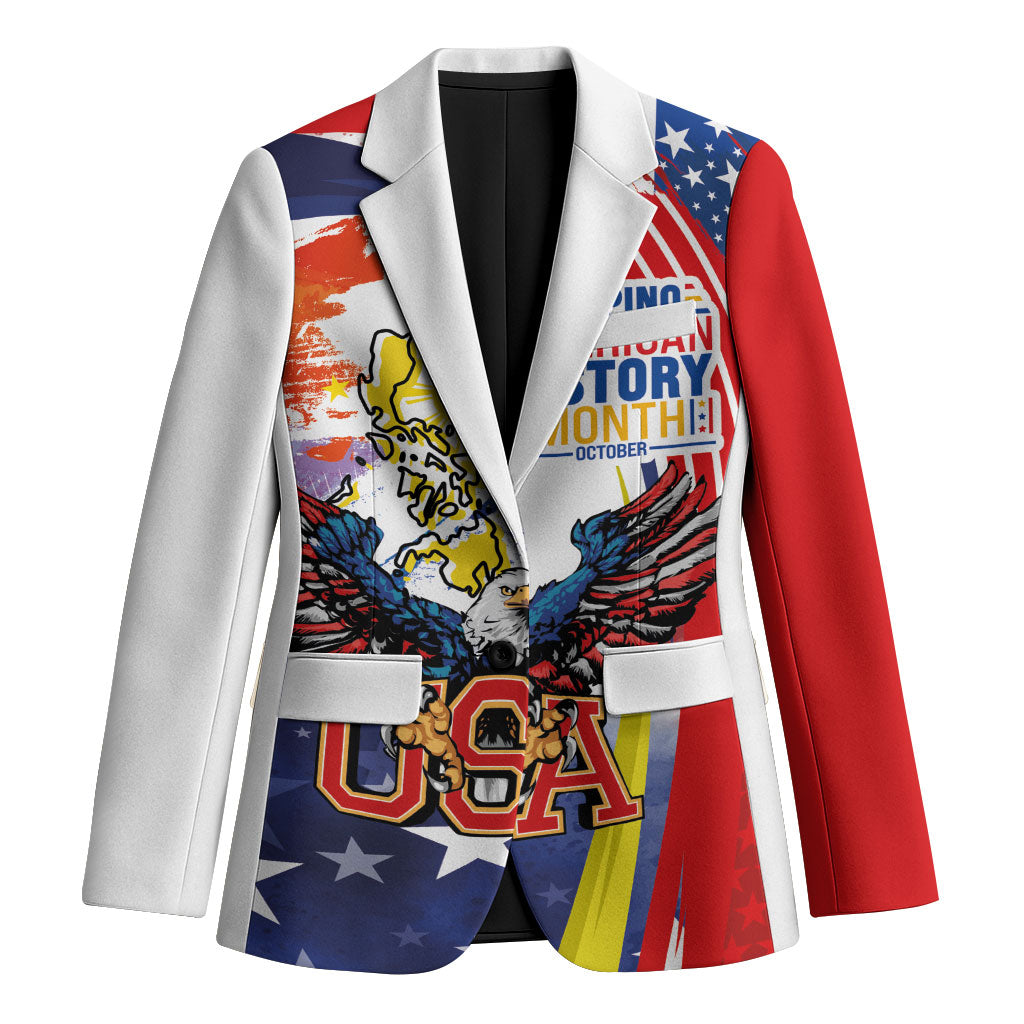 Filipino American History Month Blazer USA with Elements of Philippines Design