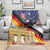 German American Heritage Month Blanket United States Eagle and Brandenburg Gate with National Flag