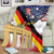 German American Heritage Month Blanket United States Eagle and Brandenburg Gate with National Flag