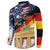 German American Heritage Month Button Sweatshirt United States Eagle and Brandenburg Gate with National Flag - Wonder Print Shop