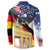 German American Heritage Month Button Sweatshirt United States Eagle and Brandenburg Gate with National Flag - Wonder Print Shop