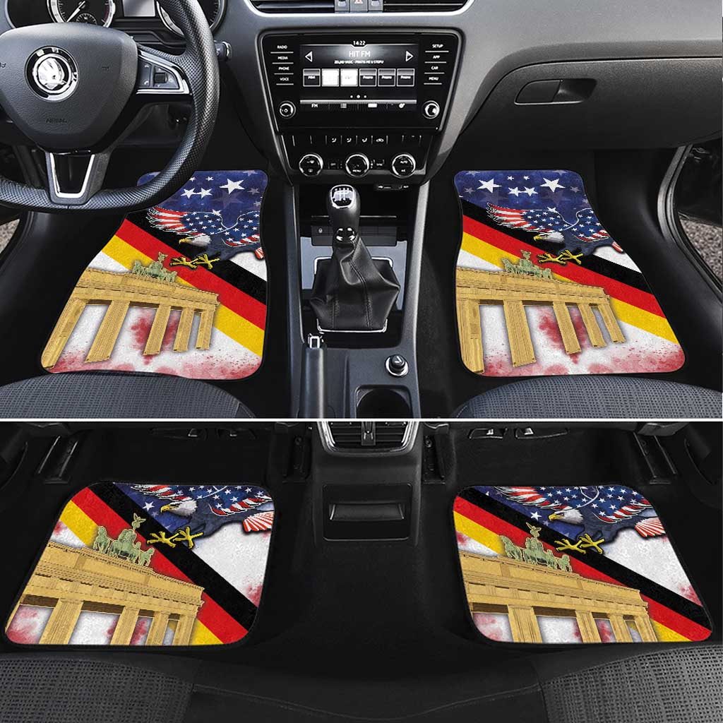 German American Heritage Month Car Mats United States Eagle and Brandenburg Gate with National Flag - Wonder Print Shop