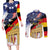 German American Heritage Month Couples Matching Long Sleeve Bodycon Dress and Long Sleeve Button Shirt United States Eagle and Brandenburg Gate with National Flag - Wonder Print Shop