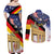 German American Heritage Month Couples Matching Off Shoulder Maxi Dress and Long Sleeve Button Shirt United States Eagle and Brandenburg Gate with National Flag - Wonder Print Shop