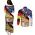 German American Heritage Month Couples Matching Puletasi and Long Sleeve Button Shirt United States Eagle and Brandenburg Gate with National Flag - Wonder Print Shop