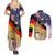 German American Heritage Month Couples Matching Summer Maxi Dress and Long Sleeve Button Shirt United States Eagle and Brandenburg Gate with National Flag - Wonder Print Shop