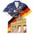 German American Heritage Month Family Matching Long Sleeve Bodycon Dress and Hawaiian Shirt United States Eagle and Brandenburg Gate with National Flag - Wonder Print Shop