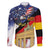 German American Heritage Month Family Matching Long Sleeve Bodycon Dress and Hawaiian Shirt United States Eagle and Brandenburg Gate with National Flag - Wonder Print Shop