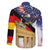 German American Heritage Month Family Matching Long Sleeve Bodycon Dress and Hawaiian Shirt United States Eagle and Brandenburg Gate with National Flag - Wonder Print Shop