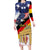 German American Heritage Month Family Matching Long Sleeve Bodycon Dress and Hawaiian Shirt United States Eagle and Brandenburg Gate with National Flag - Wonder Print Shop