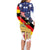 German American Heritage Month Family Matching Long Sleeve Bodycon Dress and Hawaiian Shirt United States Eagle and Brandenburg Gate with National Flag - Wonder Print Shop