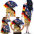 German American Heritage Month Family Matching Off The Shoulder Long Sleeve Dress and Hawaiian Shirt United States Eagle and Brandenburg Gate with National Flag - Wonder Print Shop